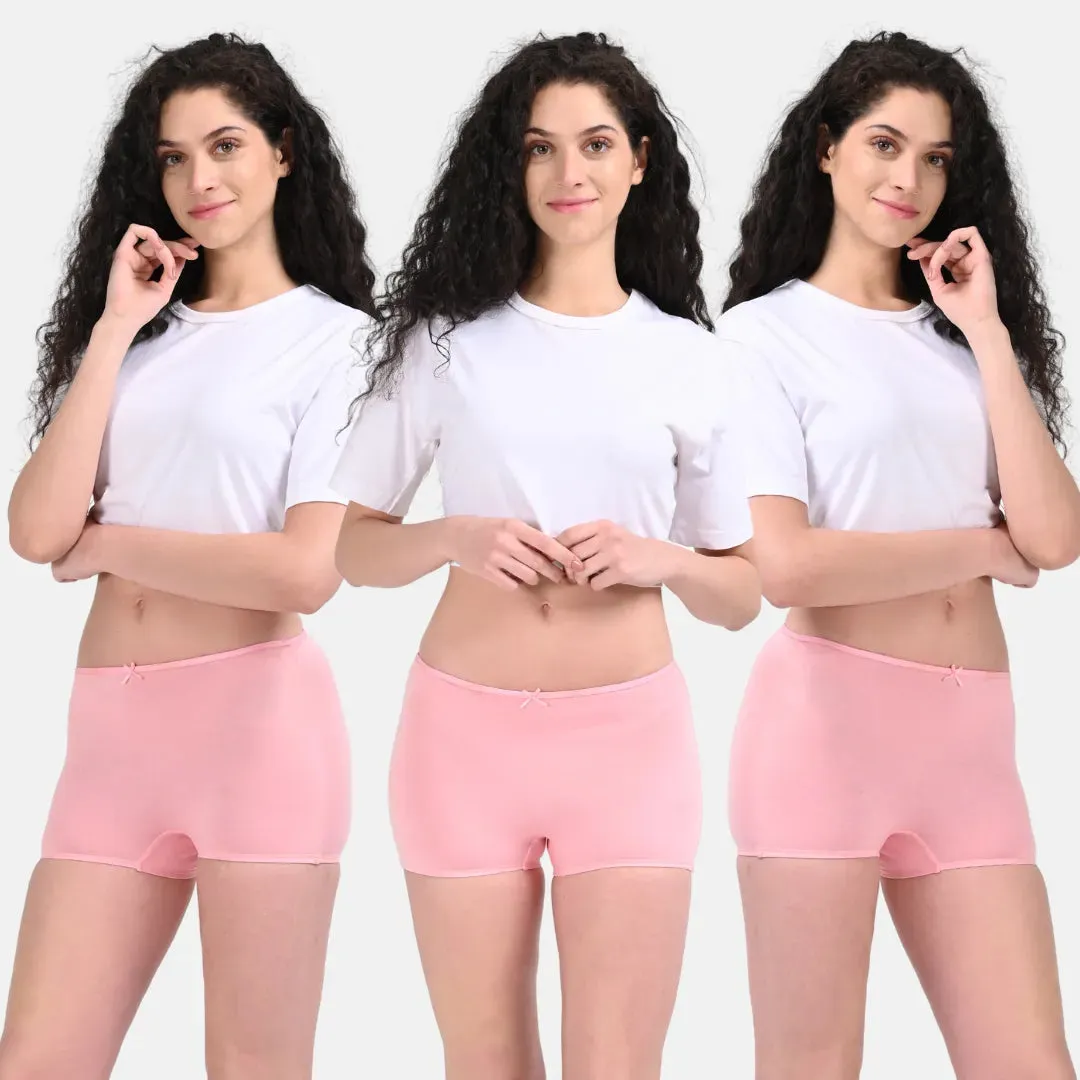 Boyshorts | Mid Waist Fit | Cotton Elastane Blend | No Visible Panty Lines | Everyday Comfort | Pack Of 3
