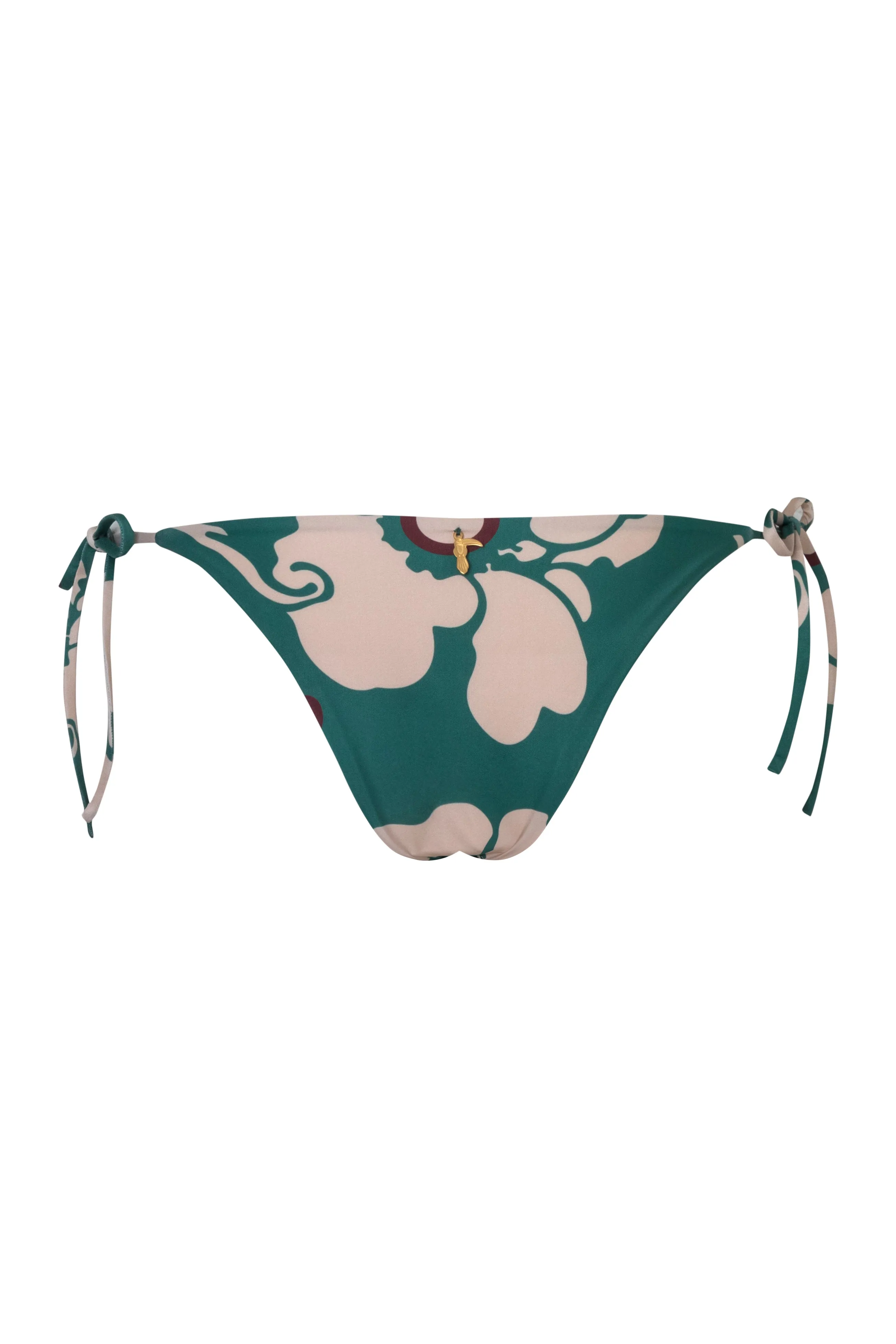Brazil Bottom / Emerald Green Maxi Flowers - Ivory