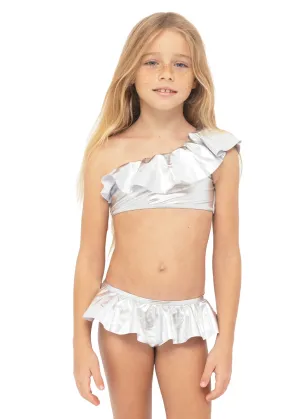 Bright Silver One Shoulder Bikini
