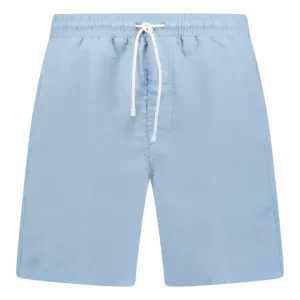 BRUNELLO CUCINELLI LOGO SWIM SHORTS LIGHT BLUE
