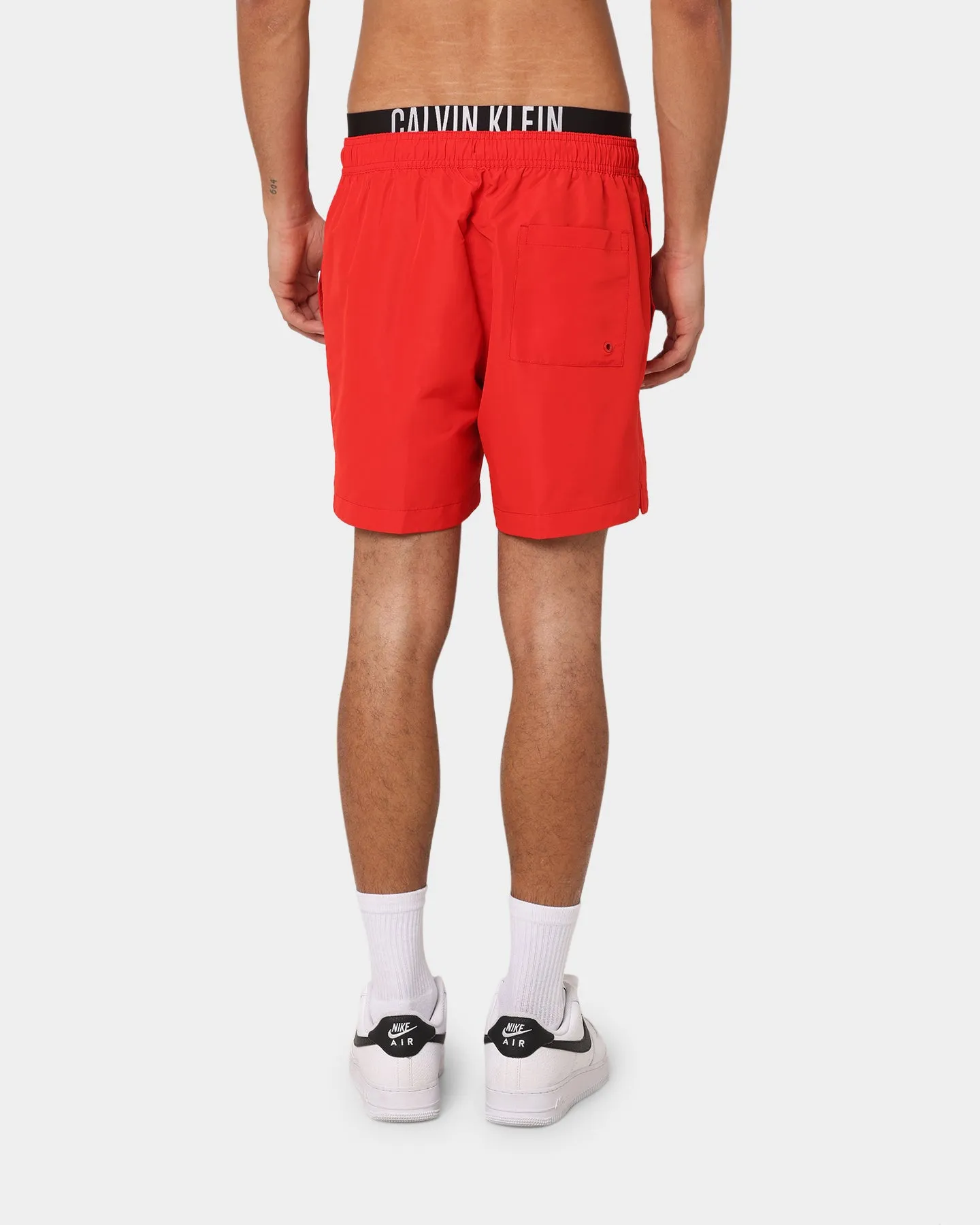 Calvin Klein Medium Double Waistband Swim Shorts Fierce Red