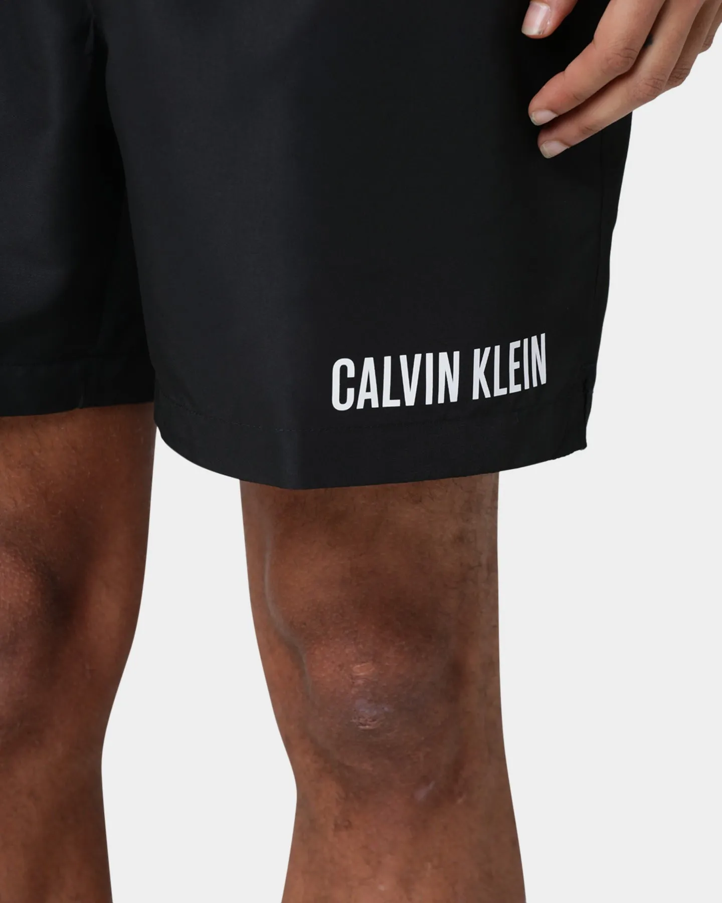 Calvin Klein Medium Double Waistband Swim Shorts PVH Black/White