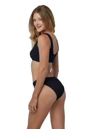 Cancun Classic Seamless Full One Size Bikini BOTTOM ONLY (Black)