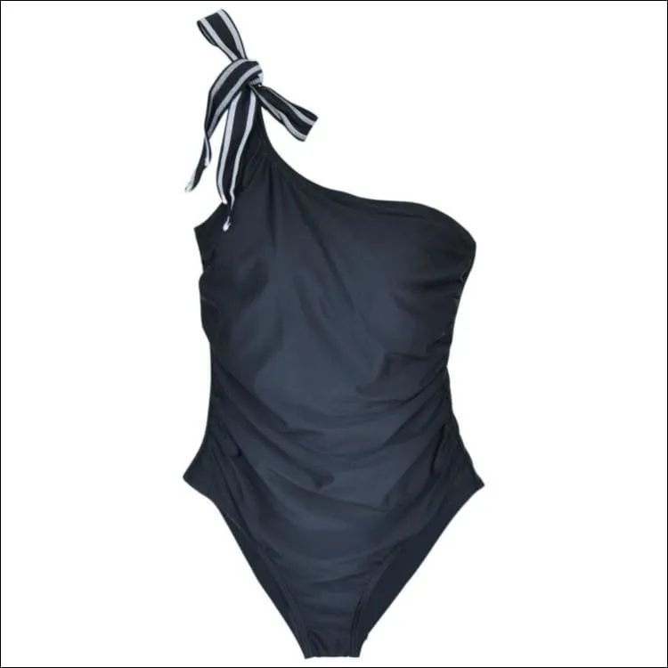 Carole Hochman Women’s Shoulder Tie One Piece Swimsuit Black 8 10 12 14