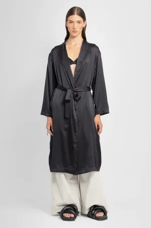 Caviar-in-Bed Silk Robe in Black