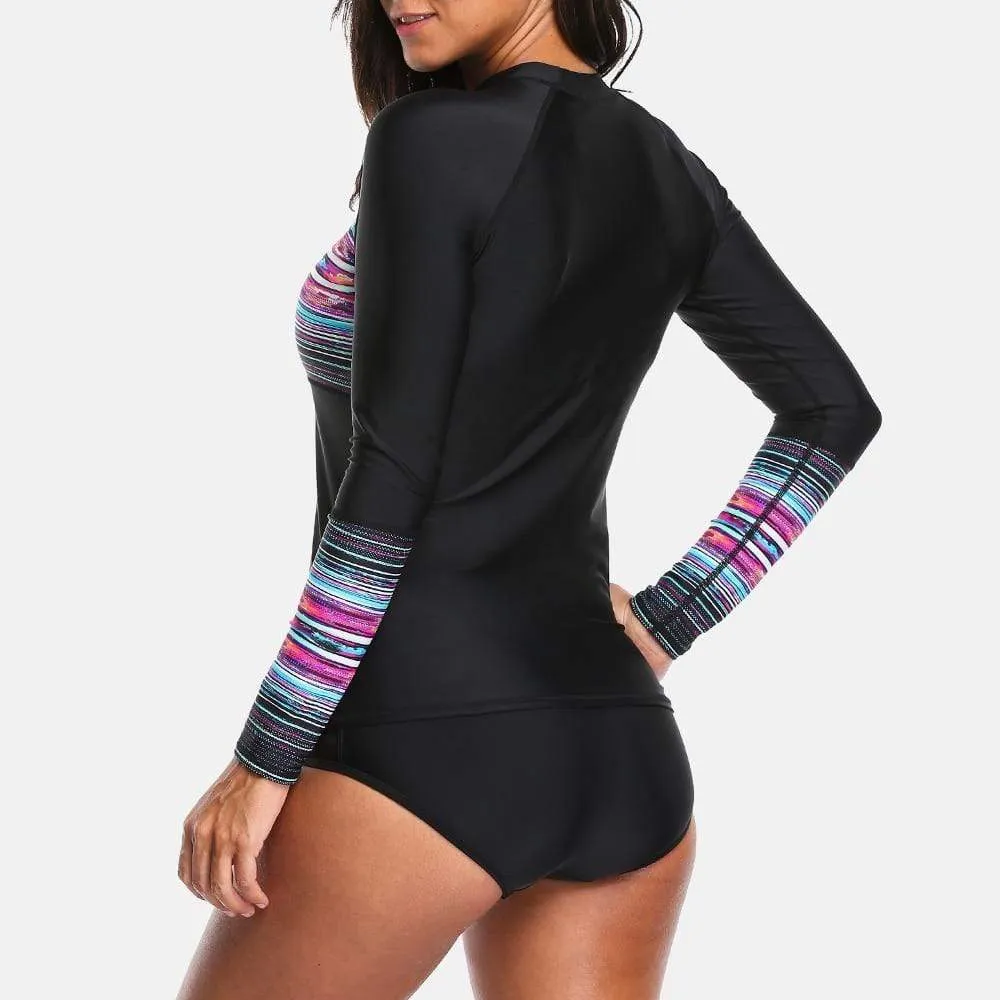 CHARMO Palm Tree Rash Guard Swim Shirt - Women
