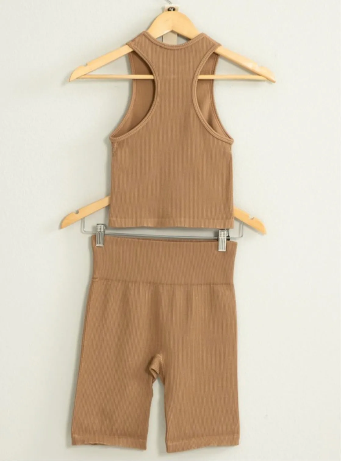 chasing dreams ribbed halter top - MILK CHOCOLATE