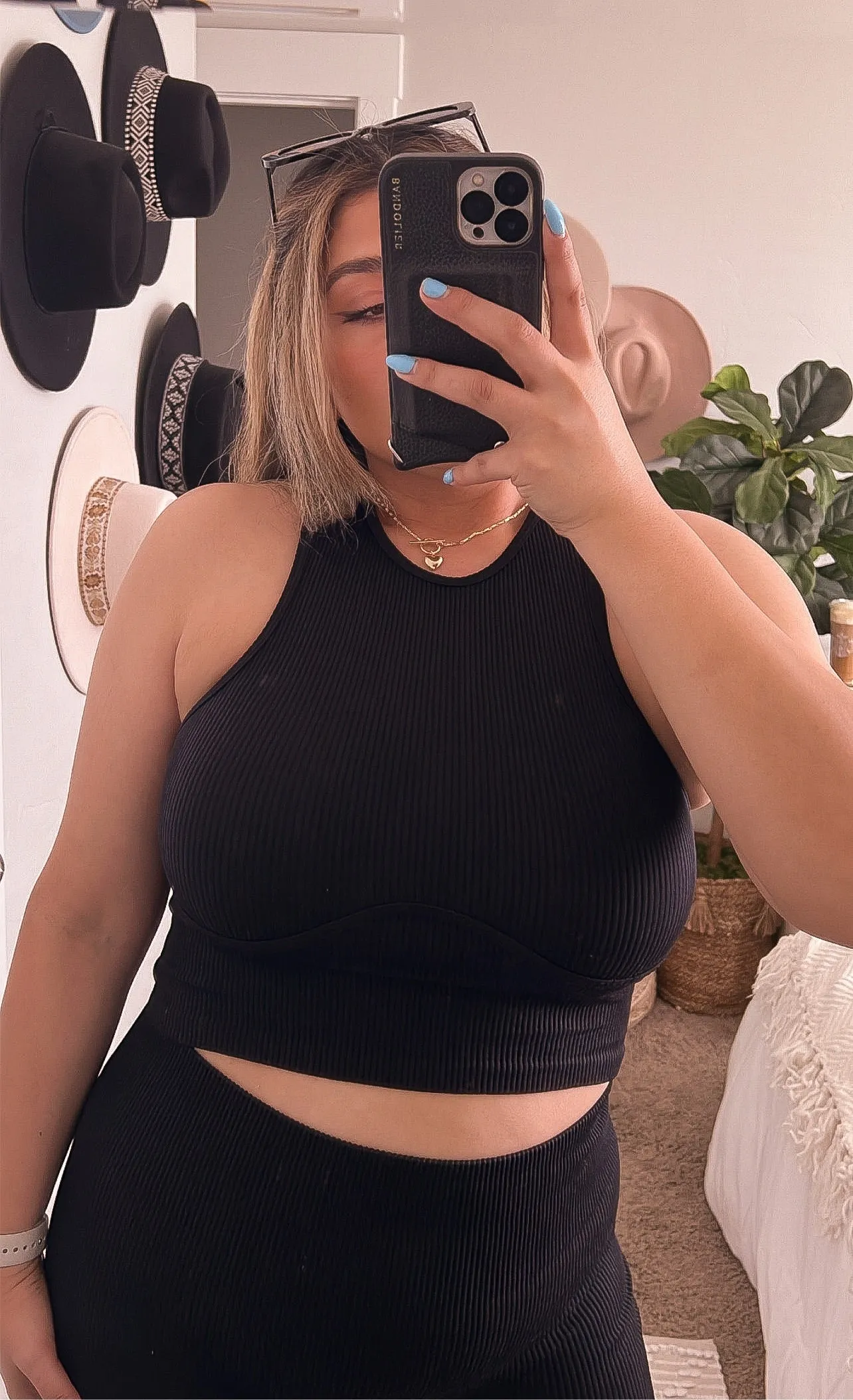 chasing dreams ribbed halter top - MILK CHOCOLATE