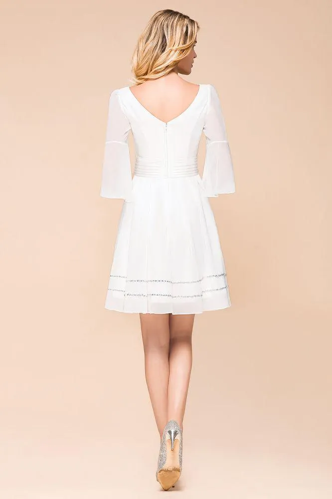 Chiffon Knee Length Simple Daily Casual Dress Beach Bridesmaid Dress