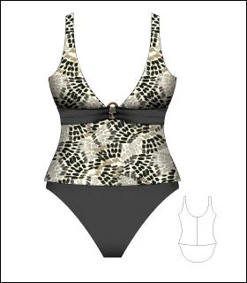 Christina Animal Horizon 2pc Tankini with Twist Front