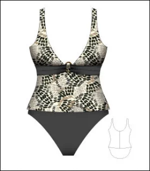 Christina Animal Horizon 2pc Tankini with Twist Front