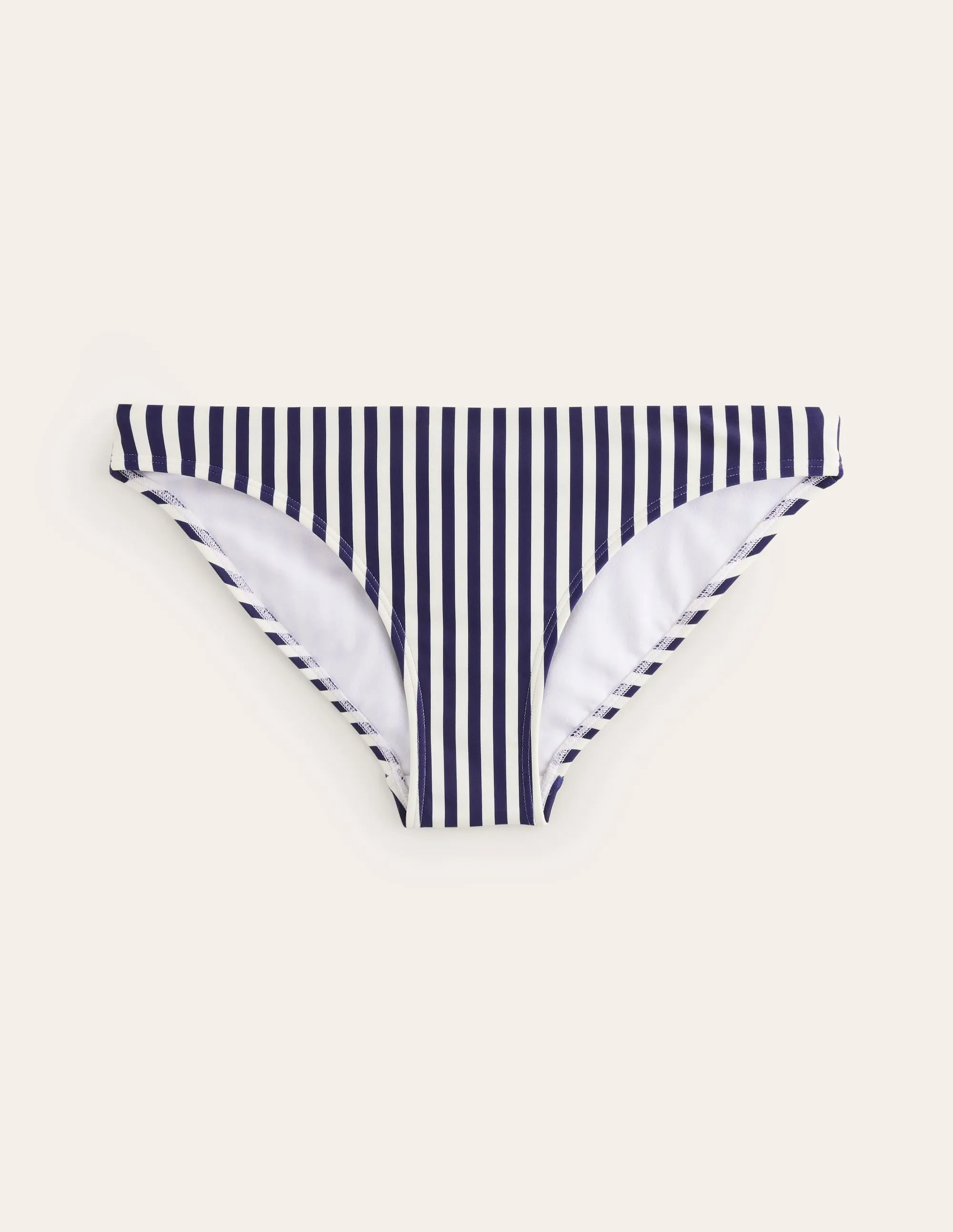 Classic Bikini Bottoms-Navy, Ivory Stripe