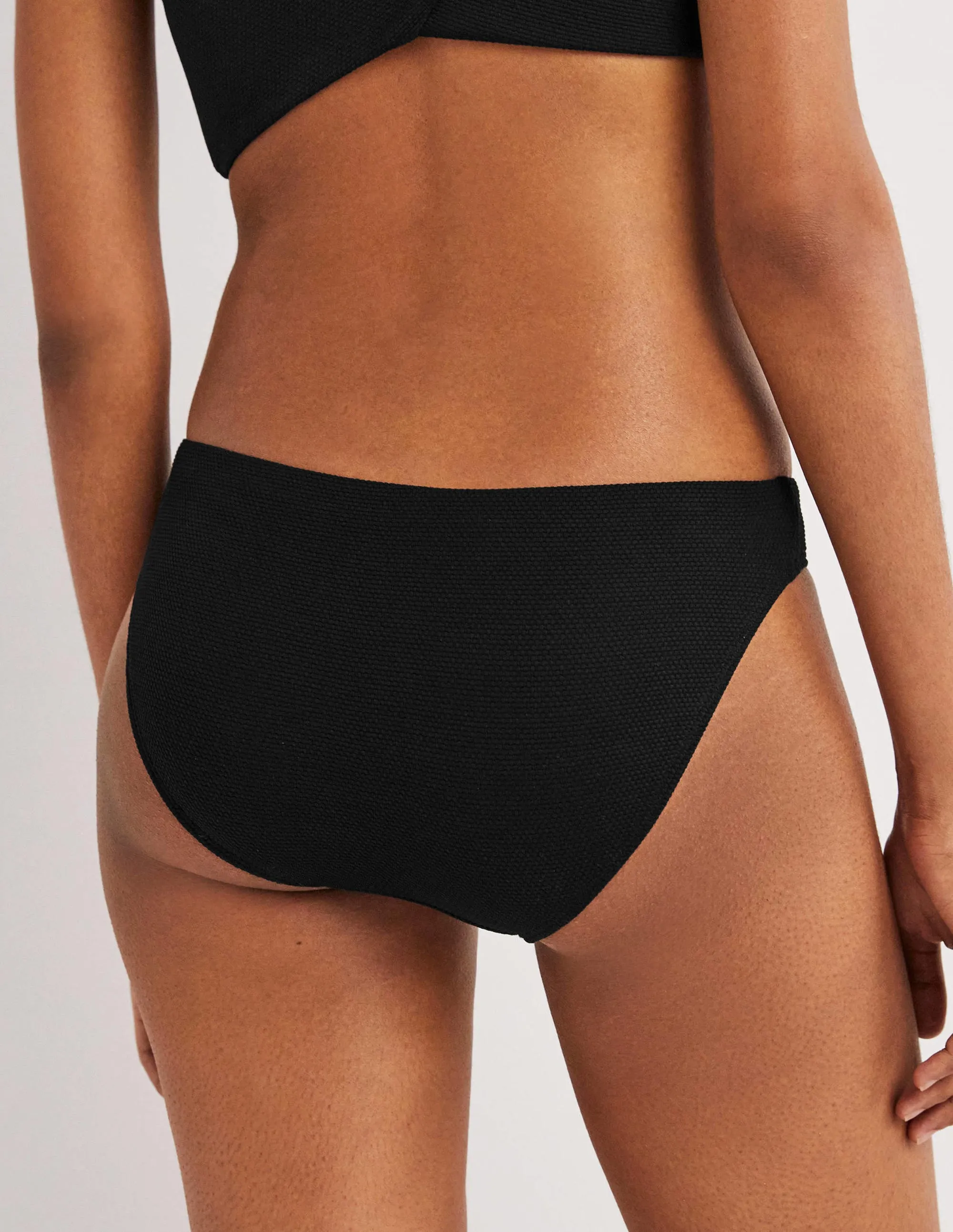 Classic Bikini Bottoms-Textured Black