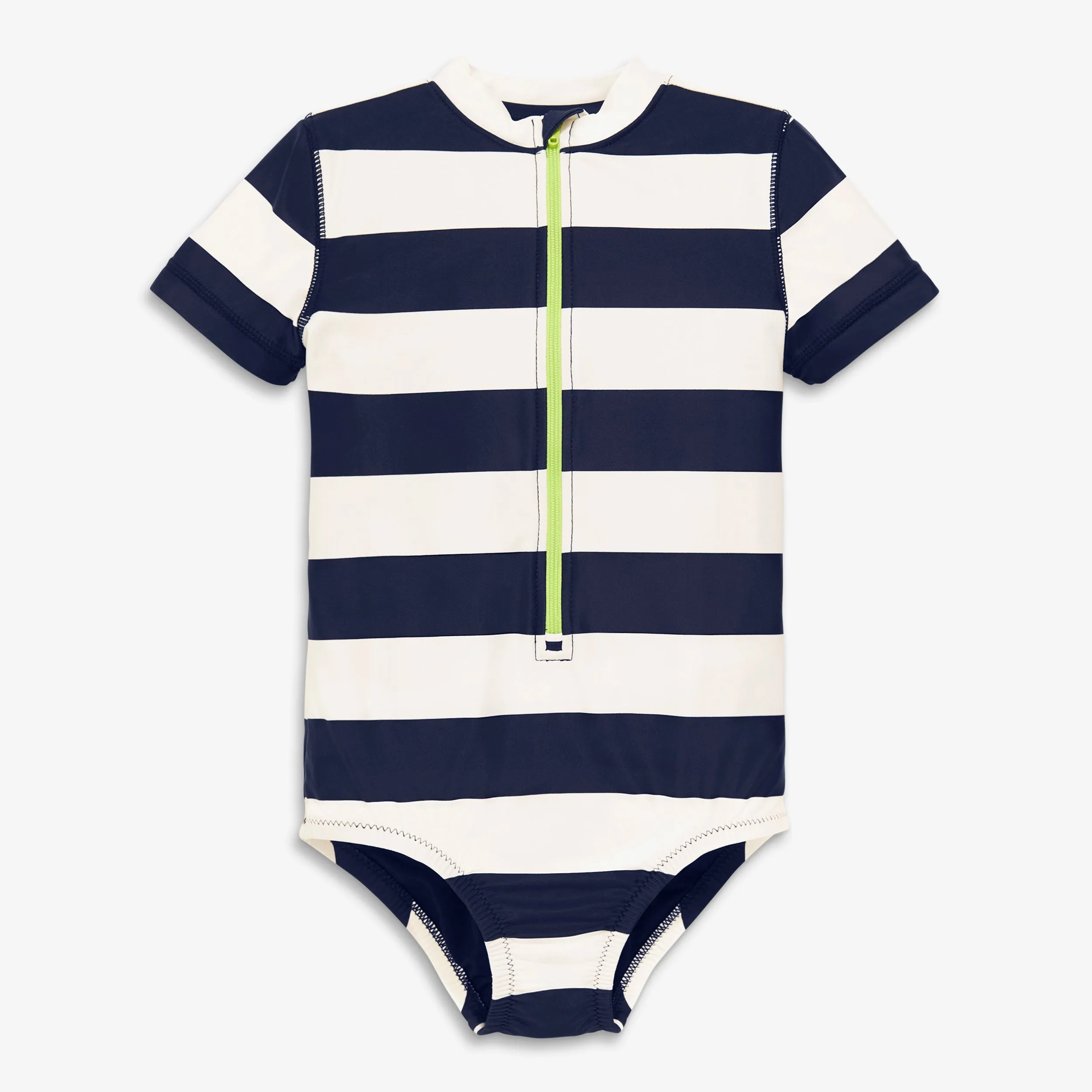 Clearance short sleeve one-piece rash guard in rugby stripe