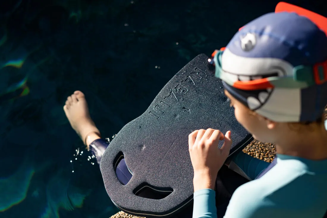 Coated mesh swim cap - Printed fabric - Size S - Shark blue