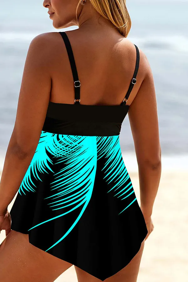 Color Block Classic Irregular Tankini