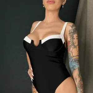Color Block One Piece Swimsuit