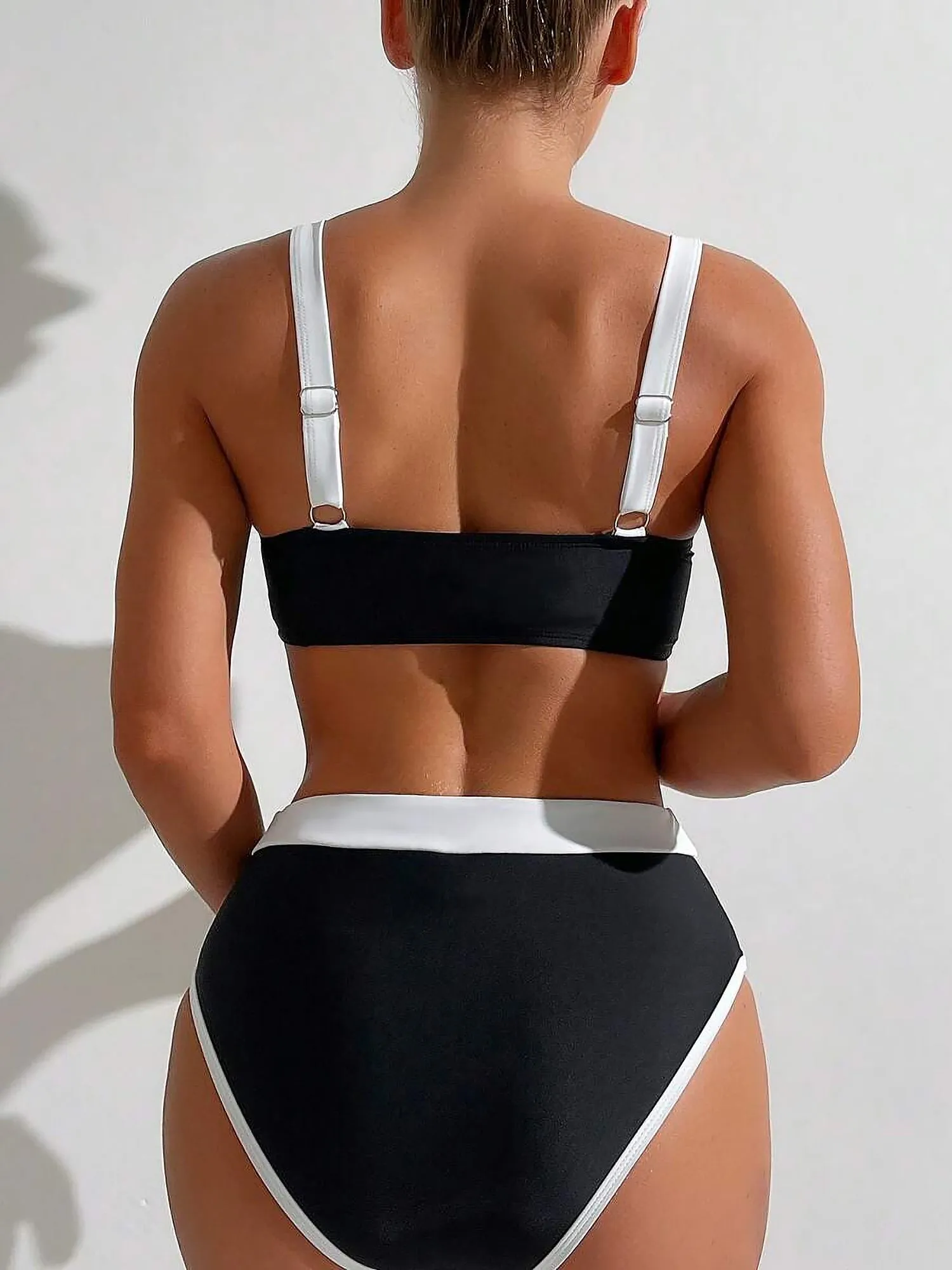 Colorblock Sleeveless Beach Bikini Swimsuit