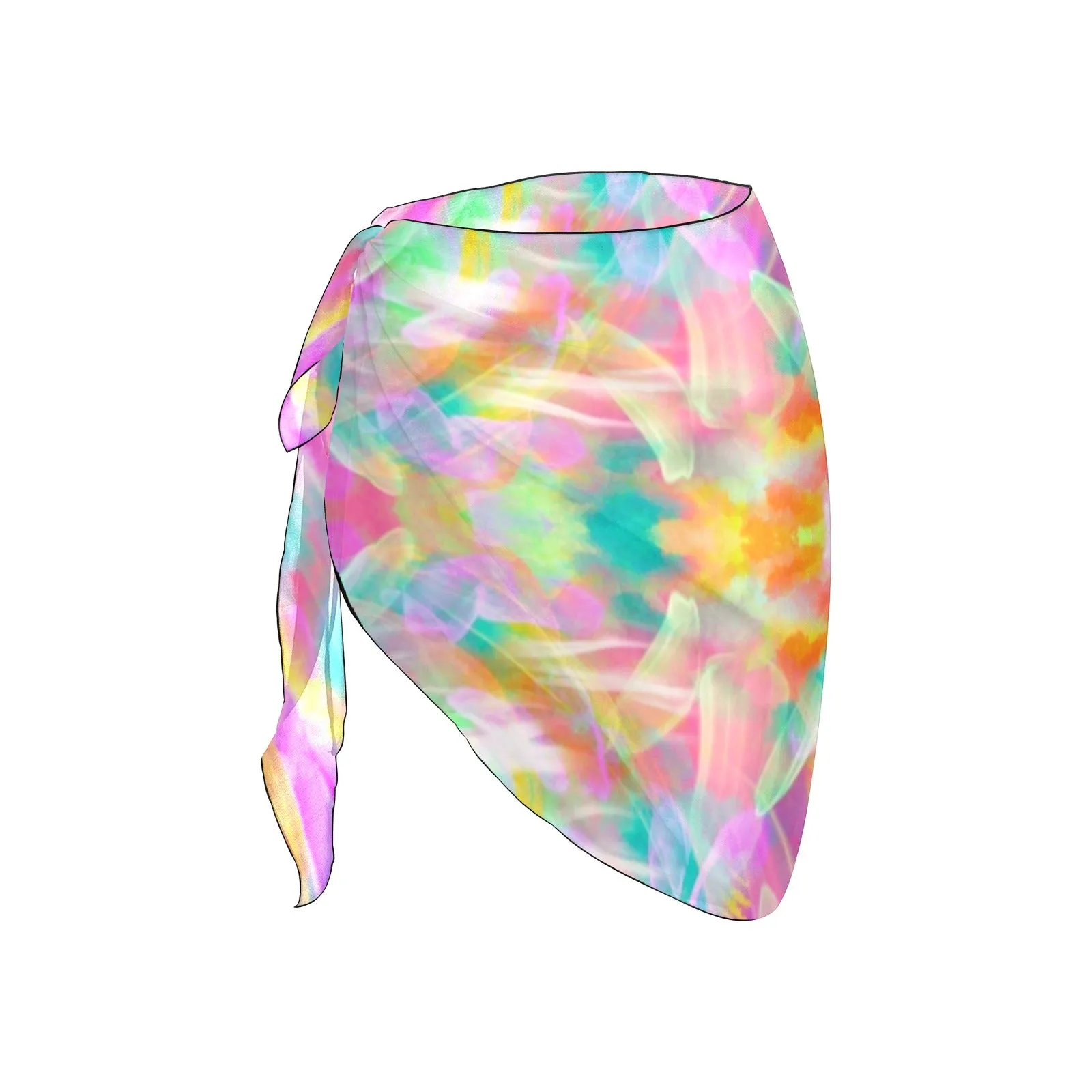 Colourful Whispers Short Chiffon Sarong Wrap up to 5 XL (FWS)