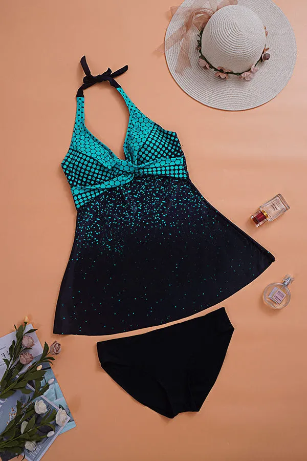 Conservative Skirt Split Swimsuit