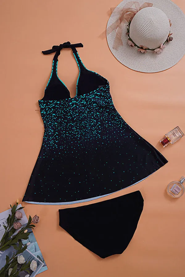 Conservative Skirt Split Swimsuit