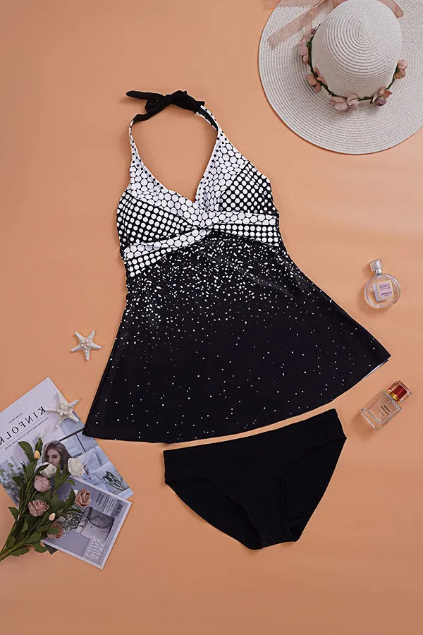 Conservative Skirt Split Swimsuit