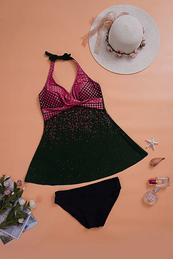 Conservative Skirt Split Swimsuit