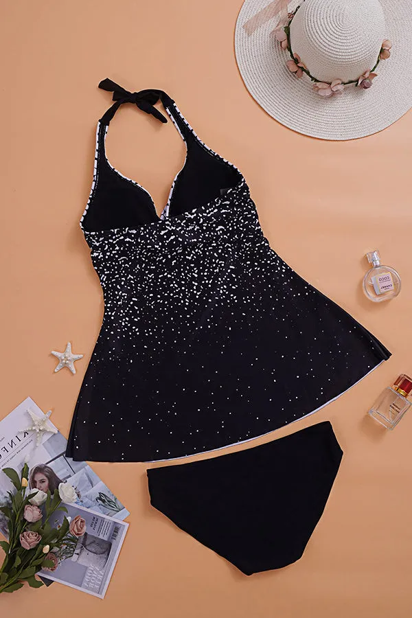 Conservative Skirt Split Swimsuit