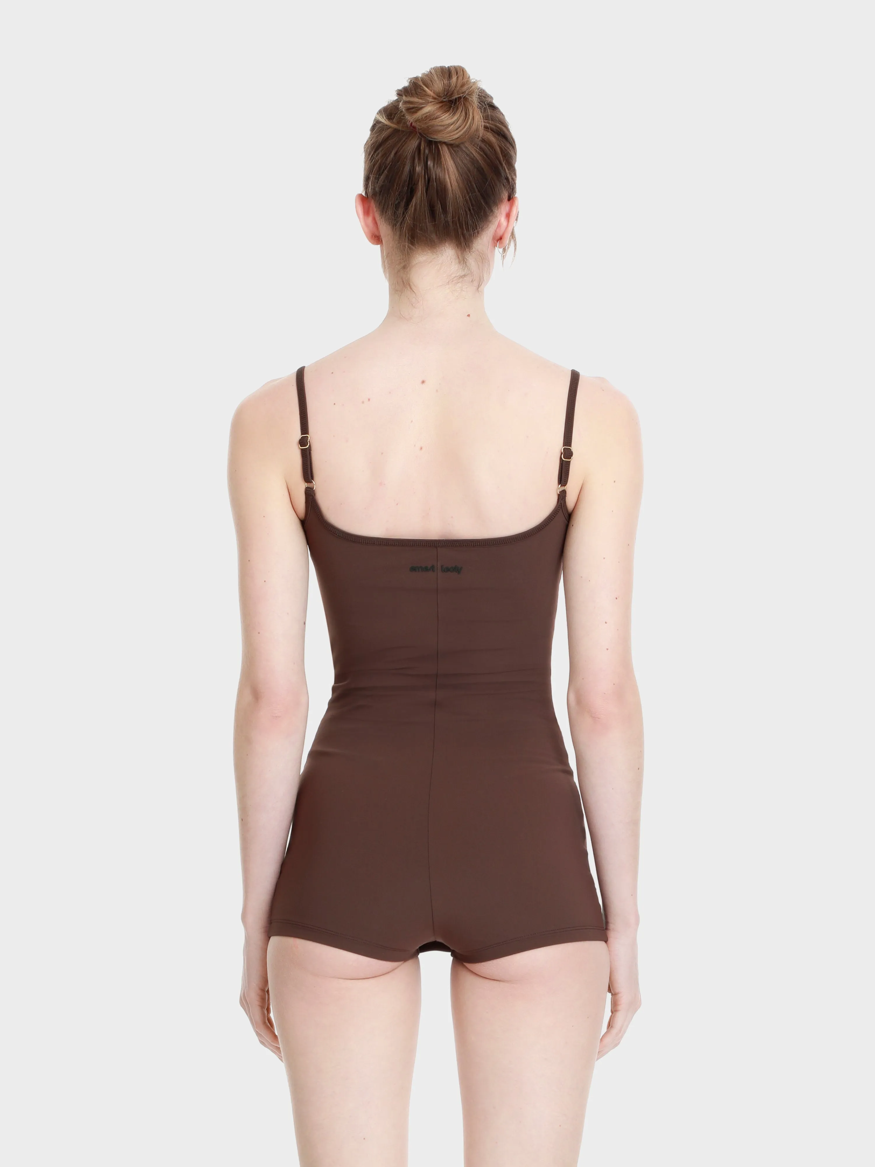 Corset style one piece swim skorts