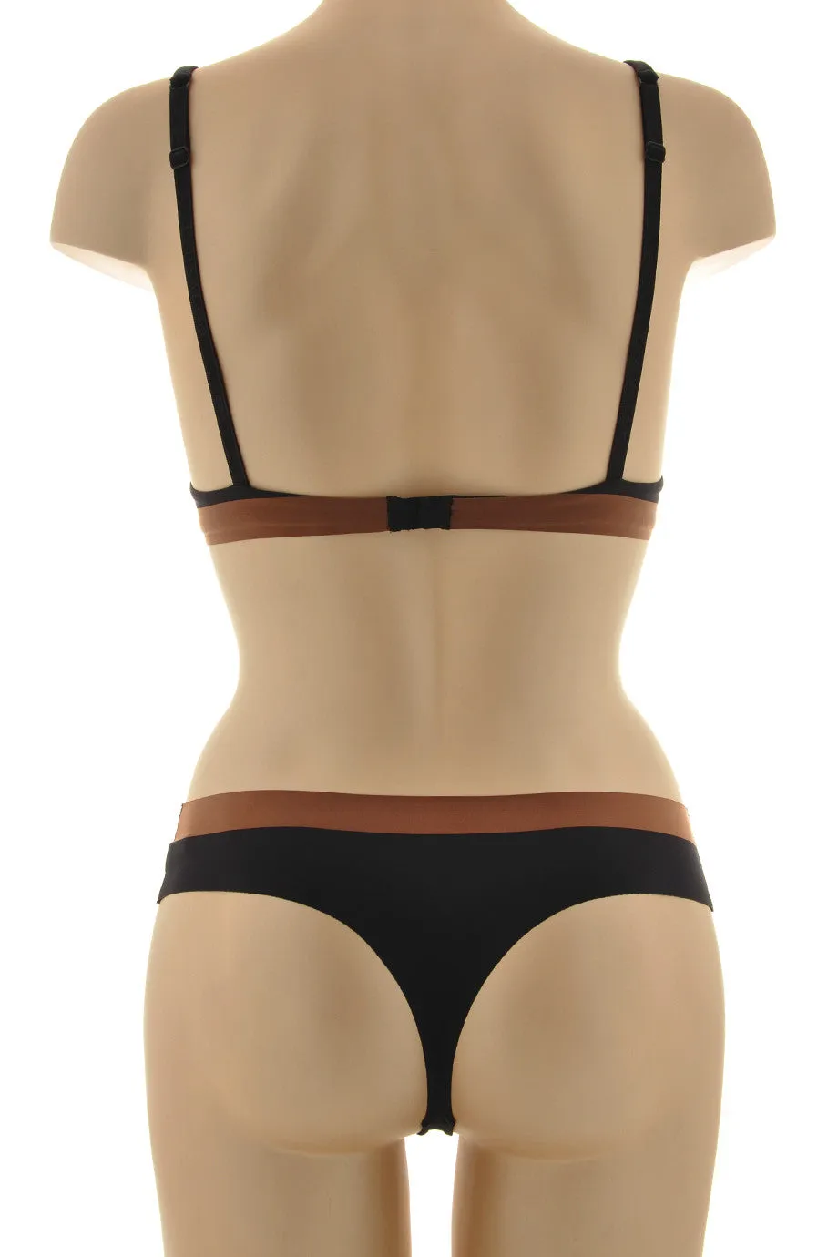 COTTON CLUB INVISIBLE Black Brown Briefs