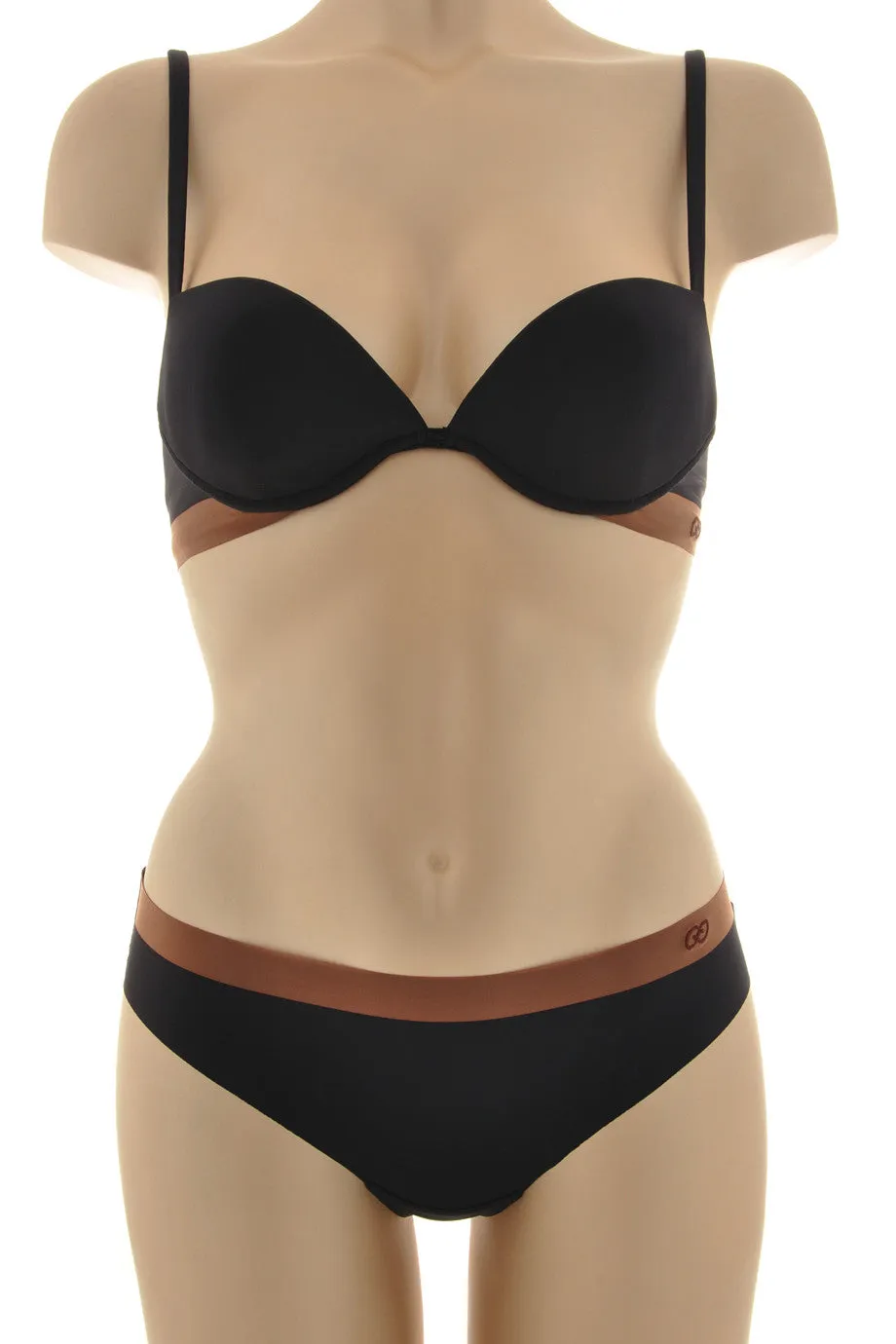 COTTON CLUB INVISIBLE Black Brown Briefs