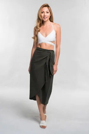 Cotton Double Gauze Wrap Skirt