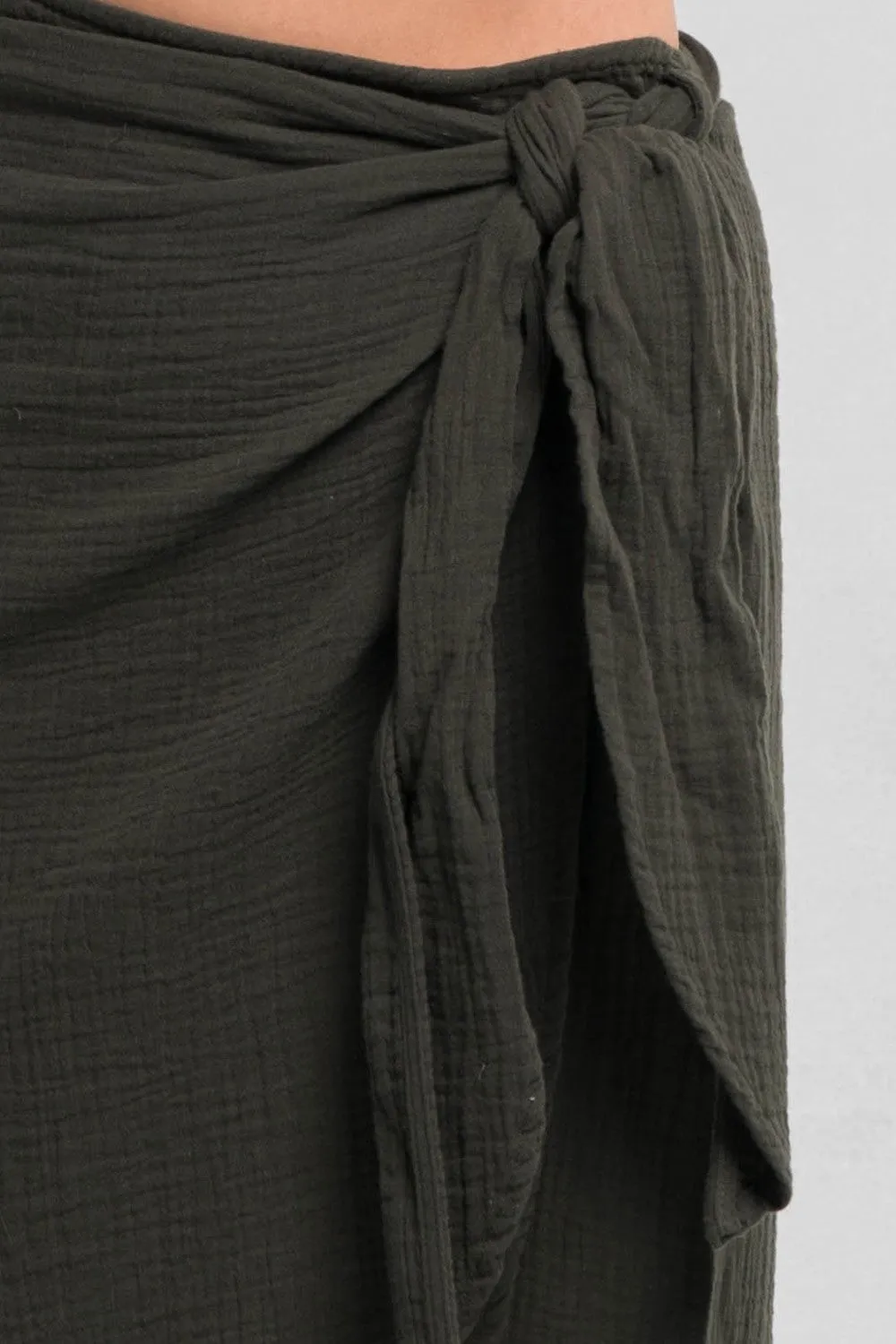Cotton Double Gauze Wrap Skirt