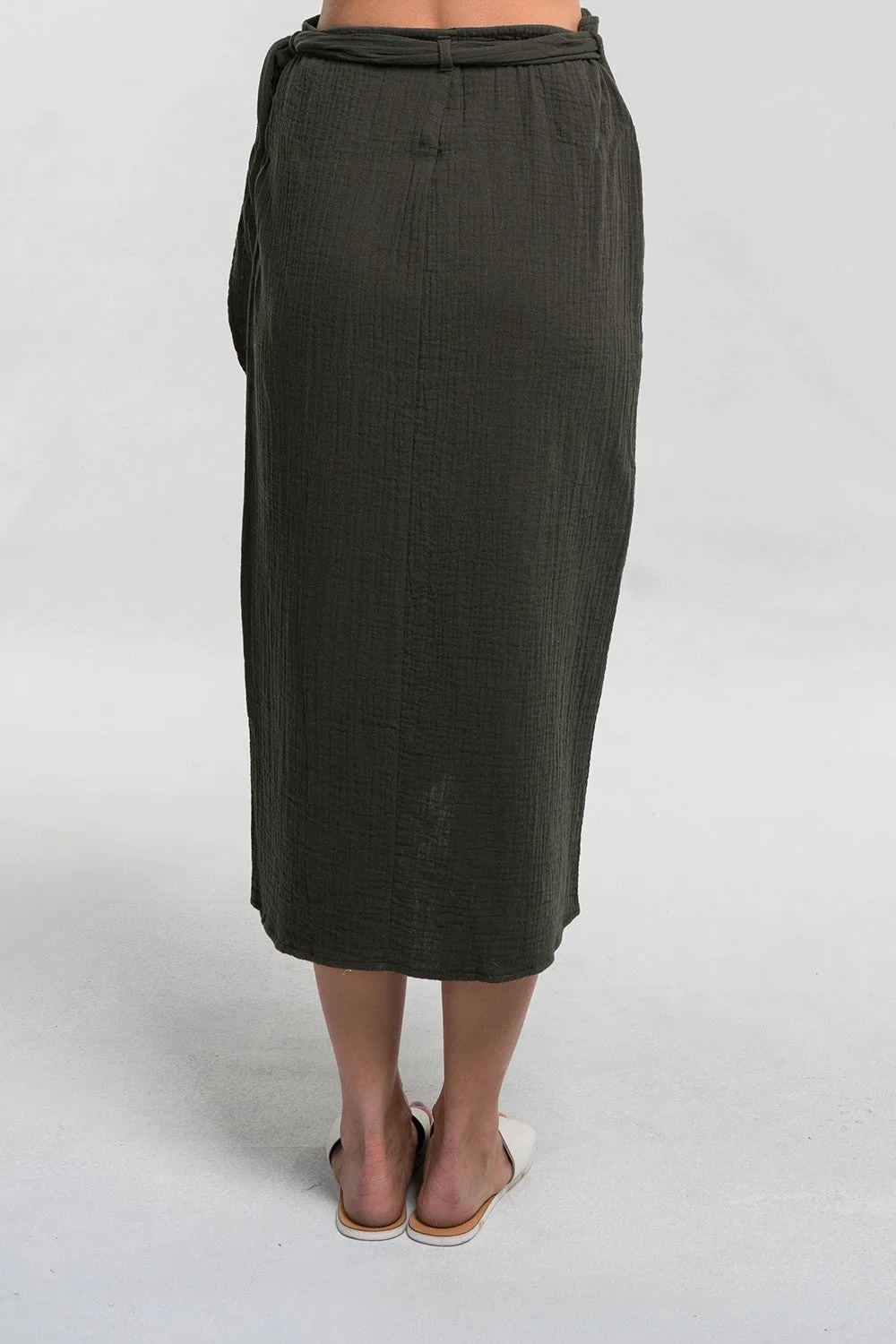 Cotton Double Gauze Wrap Skirt