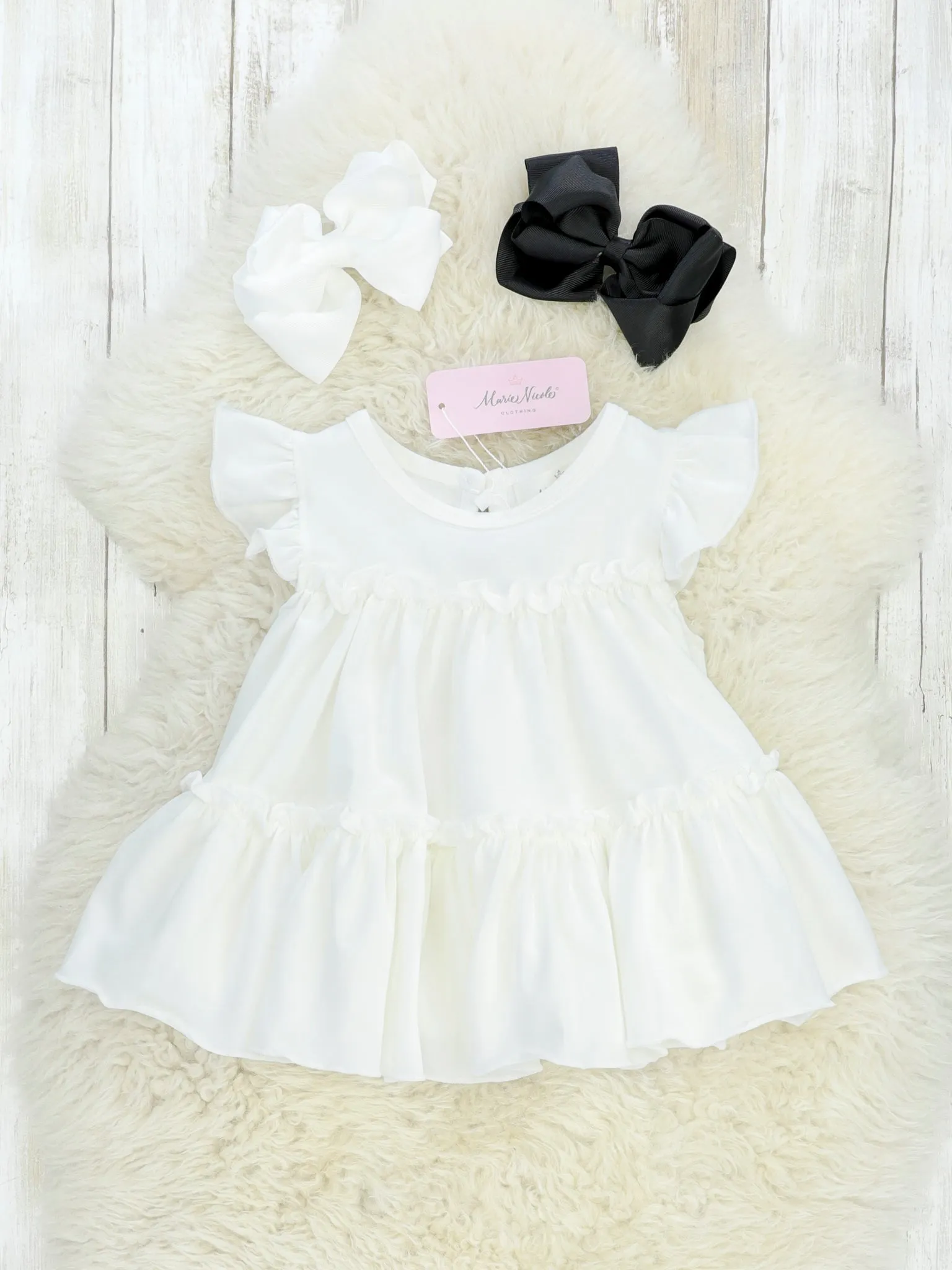 Cotton Tiered Ruffle Tunic - White