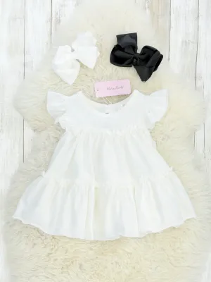 Cotton Tiered Ruffle Tunic - White