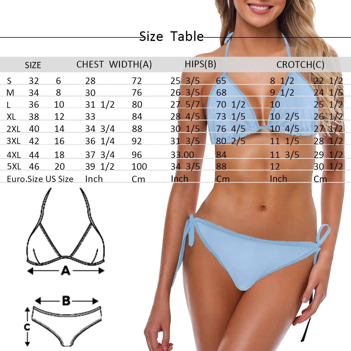 #Couple Matching Swimwear Custom Face US Flag Elements String Halter Low Waisted Triangle Two Piece Bikini Set Personalized Men's Stretch Quick Dry Swim Boxer Briefs