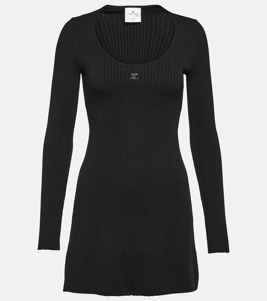 Courreges Ribbed-knit jersey minidress