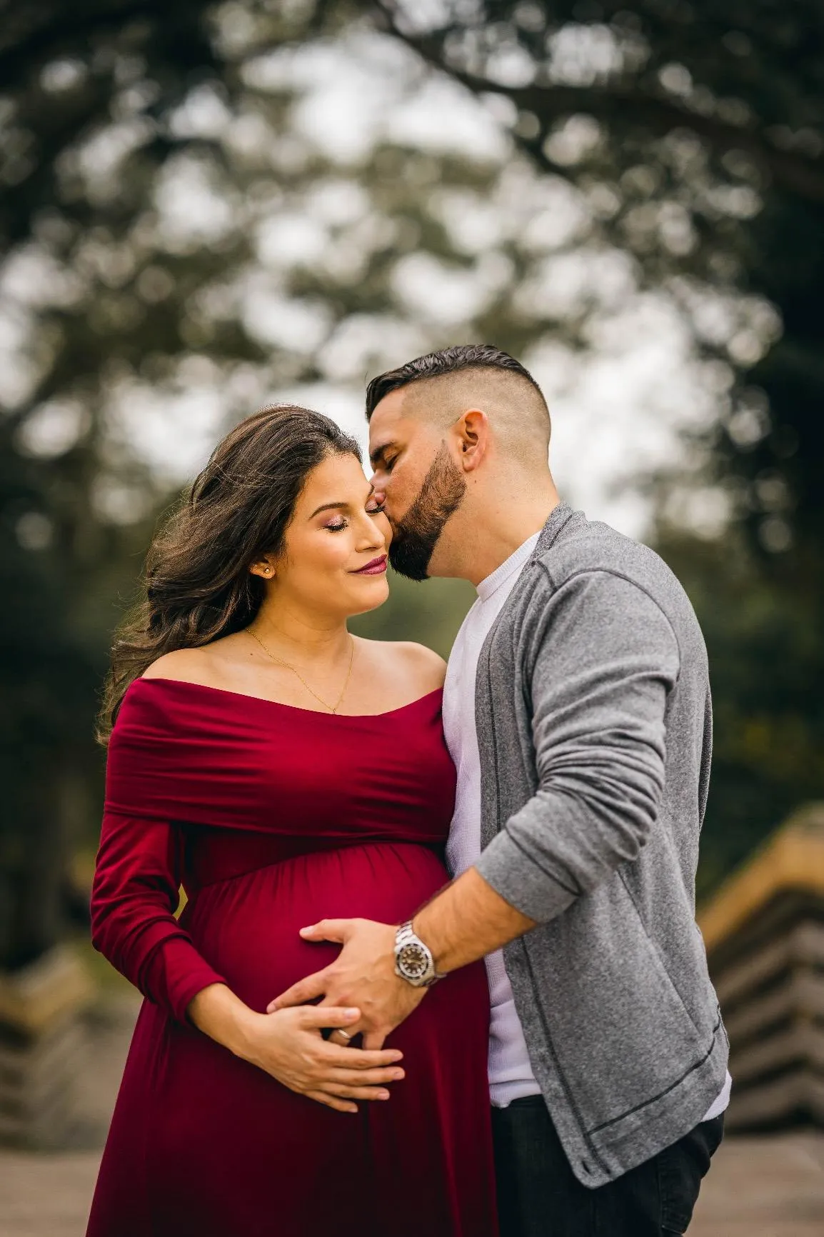 Cowl Neck and Off the Shoulder Maternity Dress