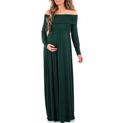 Cowl Neck and Off the Shoulder Maternity Dress
