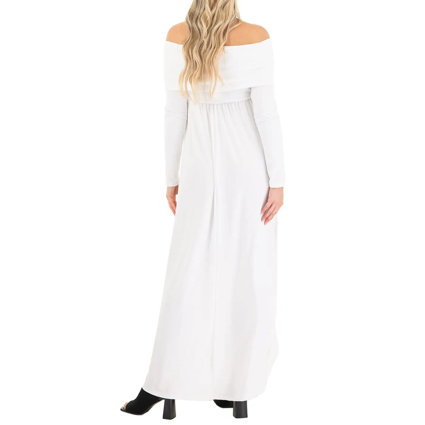 Cowl Neck and Off the Shoulder Maternity Dress