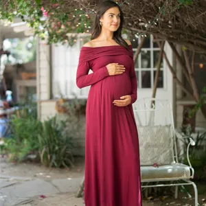 Cowl Neck and Off the Shoulder Maternity Dress