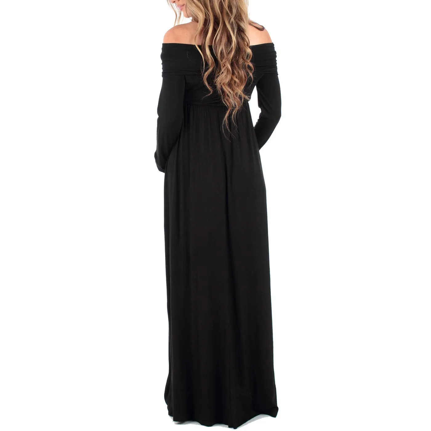 Cowl Neck and Off the Shoulder Maternity Dress