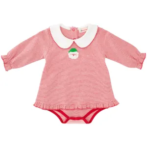 Crochet Santa Skirted Bubble - Red Stripe
