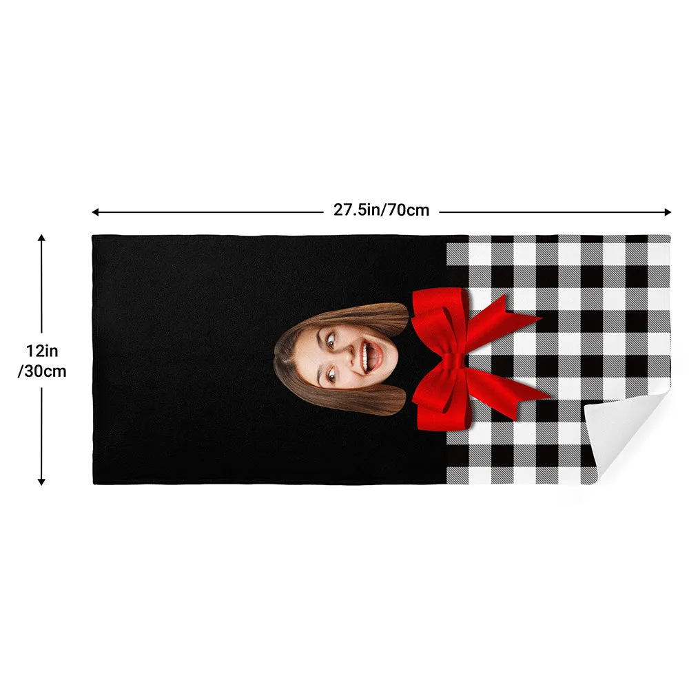 Custom Face Bow Beach Towel Personalised Photo Beach Towel Funny Gift