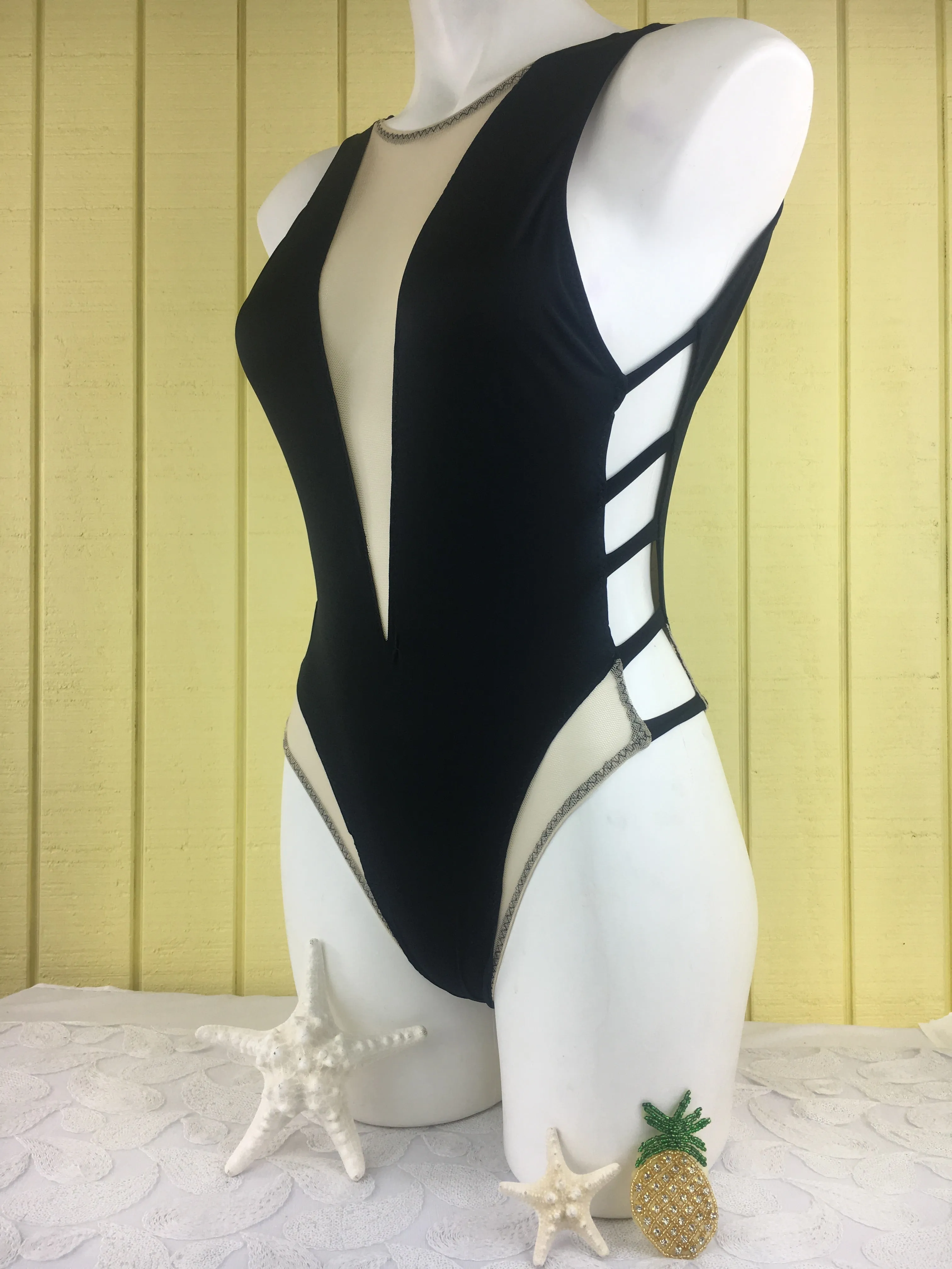 Custom Peekaboo mesh one piece