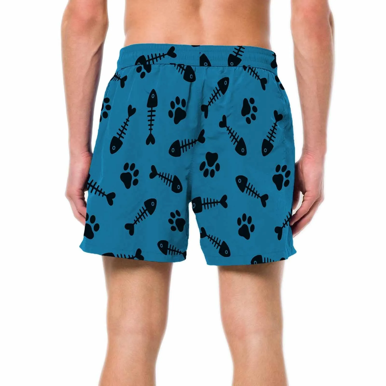 Custom Pet Face Swim Trunks Design Pocket Cat Men's Quick Dry Swim Shorts with Cat's Picture