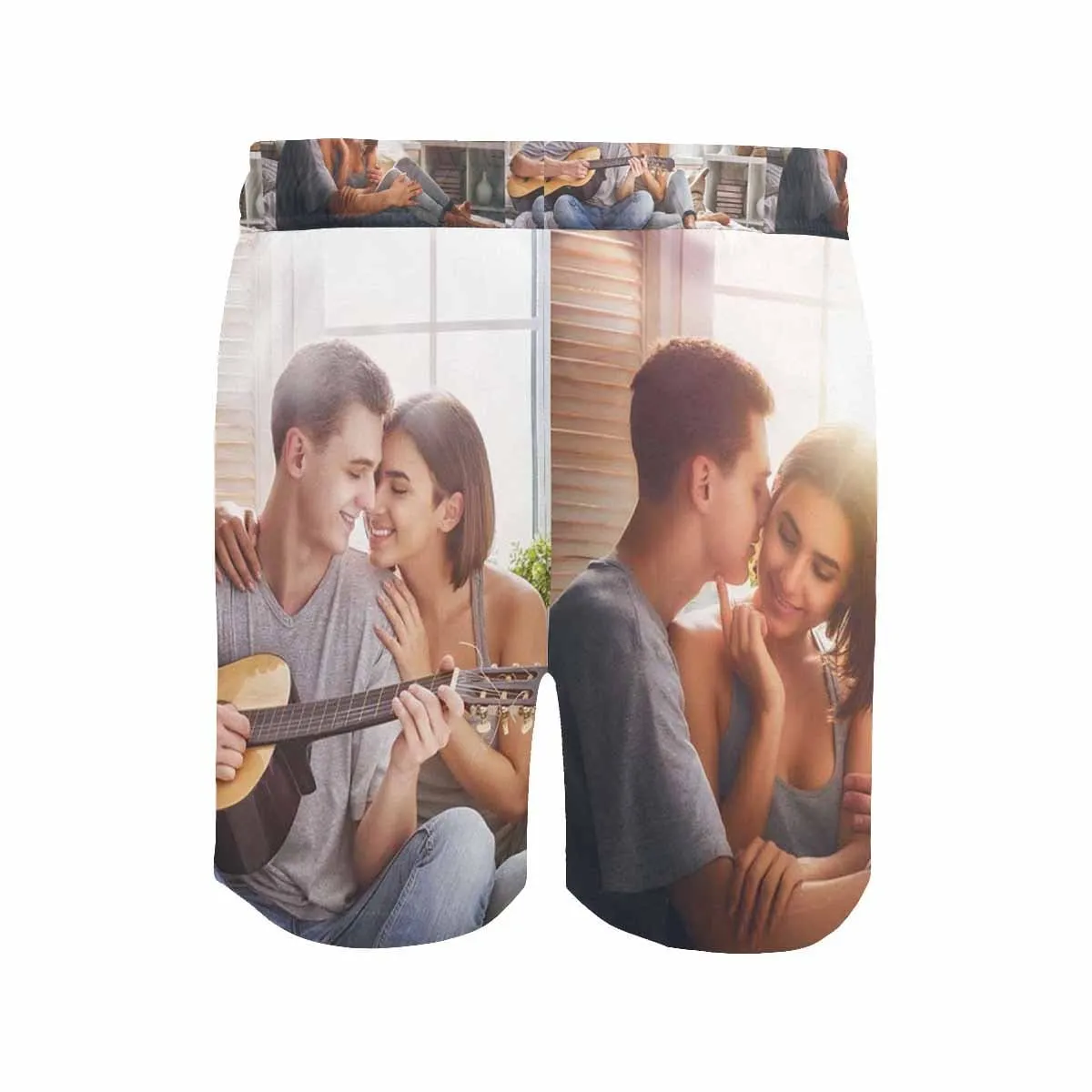 Custom Photo Swim Trunks Personalized Men's Quick Dry Swim Shorts with Loving Couple Romance Sweet Picture