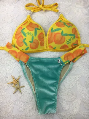Custom Ravish Peach/Peaches with MINT VELVET bikini and Molded cup/Trim***(SUIT SOLD PER PIECE OR SET, price varies)
