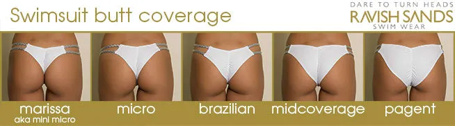 Custom Tan Light Blue Floral Seamless Strapless 4:1 Reversible Bikini